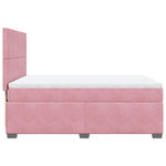 Box Spring Bed with Mattress Pink 140x190 cm Velvet 3290905