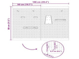 Tool Wall Panel 2 pcs Grey 100 x 1 x 80 cm 4103483