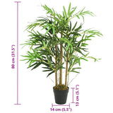 Artificial Bamboo Tree 500 Leaves 80 cm Green 358984