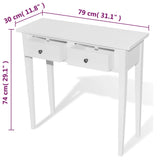 ZNTS Dressing Console Table with Two Drawers White 241145