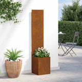Garden Privacy Screen Rusty 32 x 150 cm Weathering steel 876377