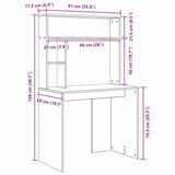 Desk with Shelf Old Wood 91 x 50 x 149 cm Engineered Wood 869264
