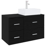 Bathroom Furniture Set 2 pcs Black Oak Engineered Wood 3403969