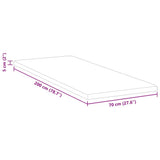 Mattress Topper White 70 x 200 x 5 cm Jaquard Fabric 4106220