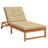 Sunlounger Cushion GEMERT 100% Polyester Beige 190 x 80 x 9 cm 947440