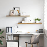 Wall Shelf 2 pcs Brown 120 x 23.5 x 4 cm Engineered Wood 42019957