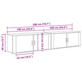 Wall-mounted TV Cabinet Set 2 pcs Old Wood 100 x 34.5 x 40 cm 3415571