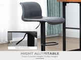 Set of 2 Bar Stool, Adjustable Height PU Leather Barstools with Swivel Seat and Footrest for T3398P342376