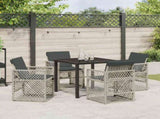 Garden Dining Set 5 pcs Light Grey Poly Rattan 3380637