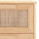 Sideboard Brown 40x30x90 cm Solid Wood Pine and Natural Rattan 345644