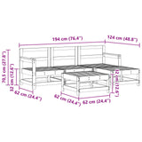 Garden Lounge Set 5 pcs Wax Brown Solid Pine Wood 3418087
