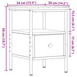 Bedside Cabinets 2 pcs Old Wood 34x36x50 cm Engineered Wood 857263