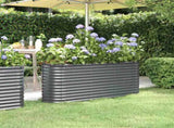 Garden Raised Bed Galvanised Steel 152x40x68 cm Anthracite 318896