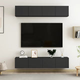 TV Cabinets 4 pcs Black 80x30x30 cm Engineered Wood 3078745