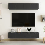 ZNTS TV Cabinets 4 pcs Black 80x30x30 cm Engineered Wood 3078745