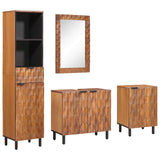 Bathroom Sets 4 pcs Acacia Brown Winish Solid Mango Wood 3310038