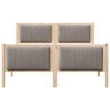 Bed frame Brown and taupe 135 x 190 cm Solid pine wood 878482