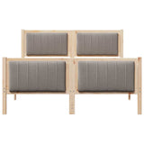 Bed frame Brown and taupe 140 x 200 cm Solid pine wood 3394321
