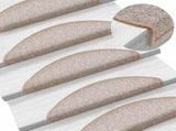 Stair Mats 10 pcs 56x17x3 cm Light Brown Half Round 149739
