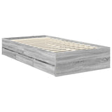 Bed Frame with Drawer Grey Sonoma 90 x 200 cm Engineer Wood 3413045