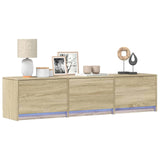 TV Cabinet with LED Sonoma 165 x 34 x 40 cm Engineered Wood 8006548