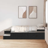 Storage Bed Frame with Storage Black Oak 90 cm Engineered Wood 3335566
