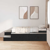 Storage Bed Frame with Storage Black Oak 80 cm Engineered Wood 3335574
