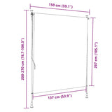 Outdoor Roller Blind Yellow and White 150x270 cm Fabric&Steel 368774