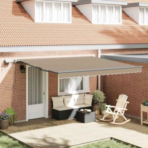 Retractable Awning Manual Beige 400 x 300 cm Fabric 3330612
