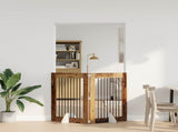 Dog Gate with Stands 2 pcs Old Wood 80 x 100 cm Engineered Wood 892041