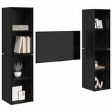 TV Cabinet Set 4 pcs Black Oak 37 x 37 x 72 cm Engineered Wood 3393562