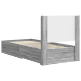 Bed Frame with Storage and Headboard Grey Sonoma 3414154