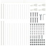 Garden Fence 9 pcs White 15.3 x 1.5 m Powder-coated Steel 3334182