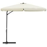 Garden Parasol with Steel Pole 300 cm Sand White 47313