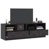 TV Cabinets 2pcs Black 67x39x44 cm Steel 841740