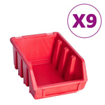 ZNTS 103 Piece Storage Bin Kit with Wall Panels Red and Black 150813