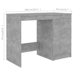 Desk Concrete Grey 140x50x76 cm Engineered Wood 3054784
