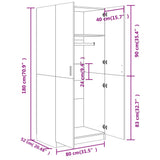 Wardrobe Sonoma Oak 80x52x180 cm Engineered Wood 800624