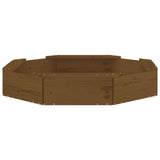 Sandbox with Seats Honey Brown Octagon Solid Wood Pine 825012