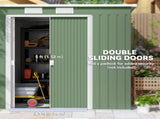 7 x 4ft Galvanised Steel Garden Shed, with Foundation Kit - Green T3398P377641