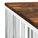 Coffee Table Silver Stainless Steel and Solid Wood Reclaimed 350069