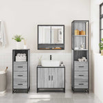 4 Piece Bathroom Furniture Set Grey Sonoma Engineered Wood 3301278