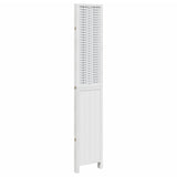 Room Divider 4 Panels White Solid Wood Paulownia 358724