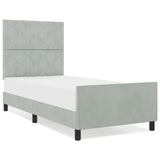 ZNTS Bed Frame Light Grey 100x200 cm Velvet 3344987