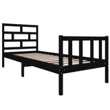 Bed Frame without Mattress Black Solid Wood Pine Small Single 3101312