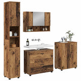 Bathroom Furniture Set 4 pcs Old Wood Engineered Wood and Metal 3393091