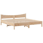 ZNTS Bed Frame without Mattress 200x200 cm Solid Wood Pine 3323287