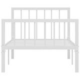 ZNTS 284562 Bed Frame without Mattress White Metal 90x200 cm