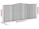 Arched Gabion Baskets 4 pcs 400x30x220/240 cm Galvanised Iron 3146946