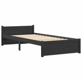 Bed Frame without Mattress Black Solid Wood 90x200 cm 815033